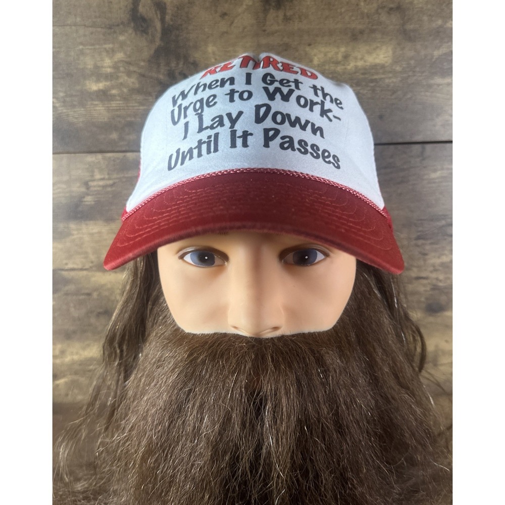 Vintage "RETIRED When I Get the Urge to Work I Lay Down Until It Passes" Hat Cap